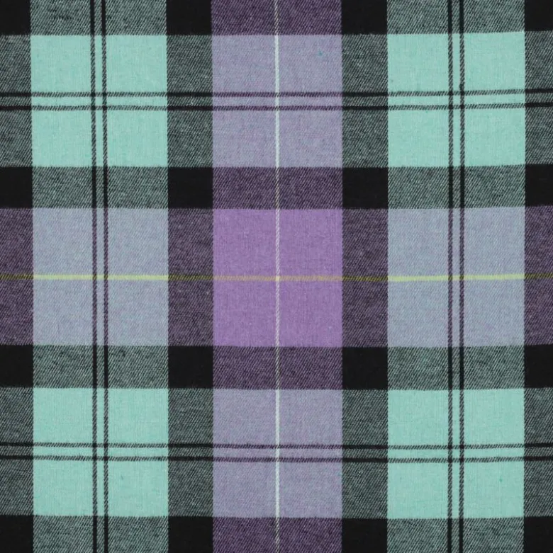 Flanelle Tartan Highland – Violet & Menthe Fresca