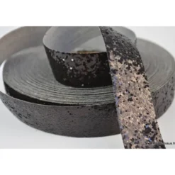 Galon Glitter à coudre 25 mm coloris Noir
