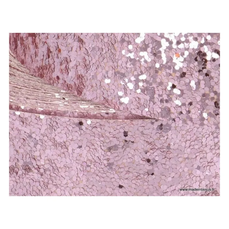 Galon Glitter à coudre 25 mm coloris Rose