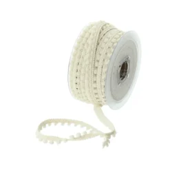 Galon mini pompons Ecru - au mètre