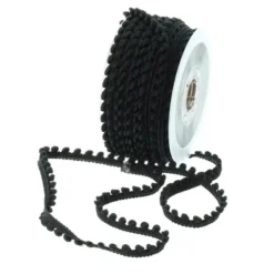 Galon mini pompons Noir - au mètre