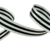 Galon Rayures Lurex Argent et Noir 15 mm