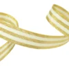 Galon Rayures Lurex Or et Ecru 30 mm