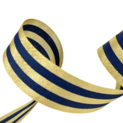 Galon Rayures Lurex Or et Marine 30 mm