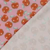 Jersey de coton motif pommes fond rose - OEKO TEX