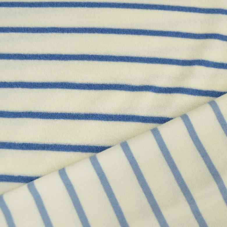 Jersey Eponge marinière fond blanc cassé