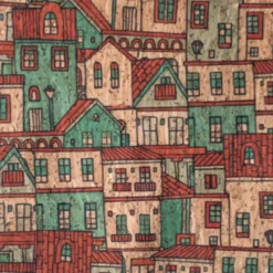 Liège naturel motif maison Urban Cork - katia fabrics