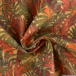 Liège naturel motifs feuilles exotiques