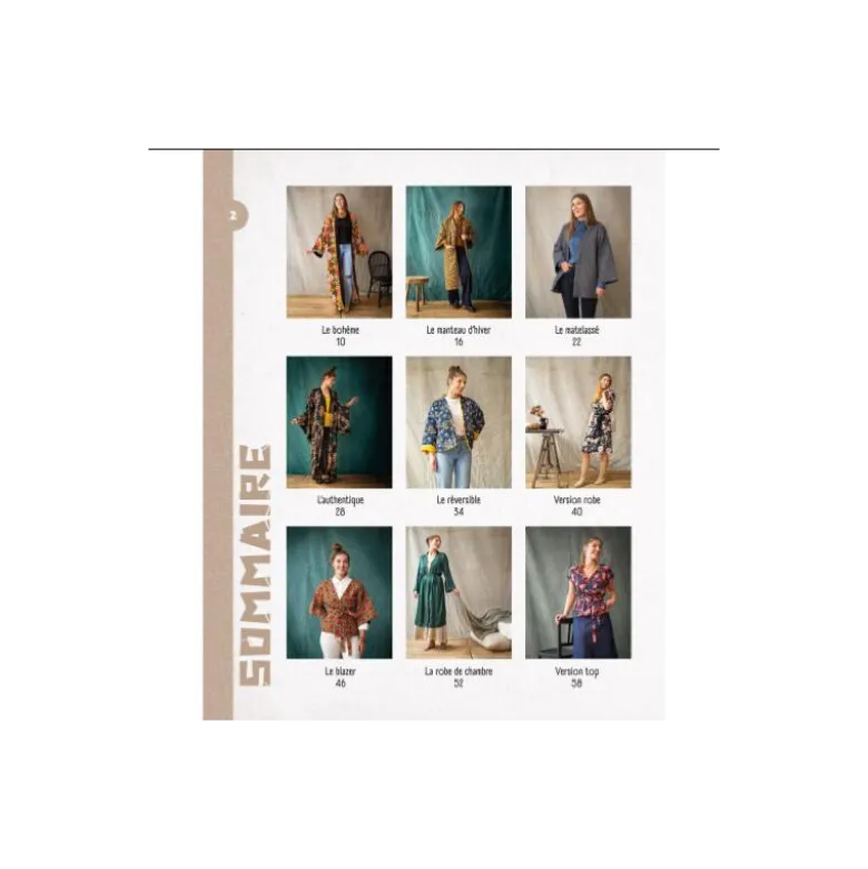 Livre 15 modèles de vêtements à coudre pour femme inspirés du kimono