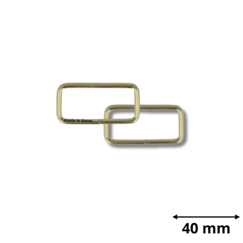 Lot de 2 passants rectangle 38mm finition Or