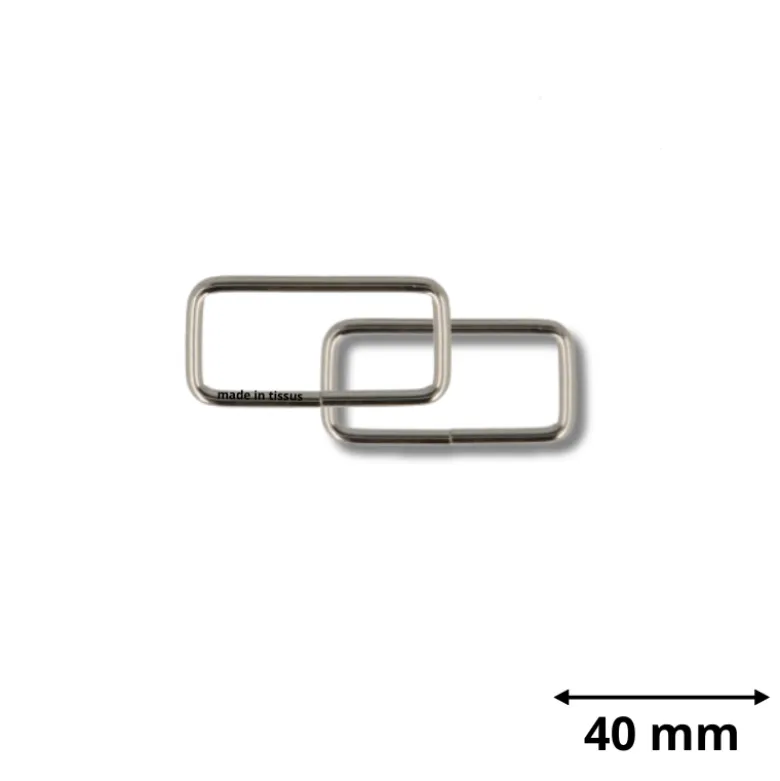 Lot de 2 passants rectangle 38mm finition Argent