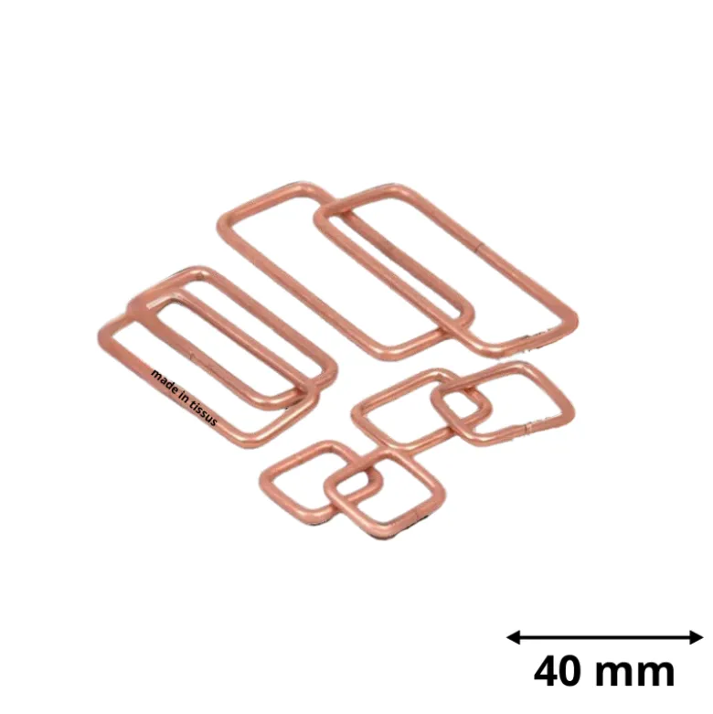 Lot de 2 passants rectangle 38mm finition cuivré