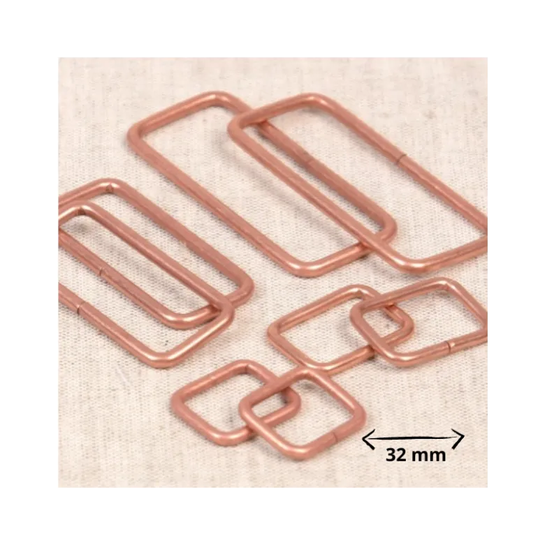 Lot de 2 passants rectangle 32mm finition cuivré