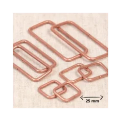 Lot de 2 passants rectangle 25mm finition cuivré