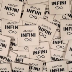 Lot de 5 étiquettes tissées - Amour Infini - Ikatee
