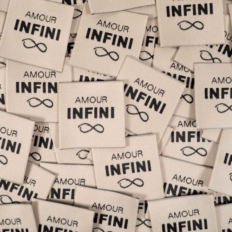 Lot de 5 étiquettes tissées - Amour Infini - Ikatee