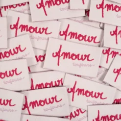 Lot de 5 étiquettes tissées Amour Toujours - Ikatee