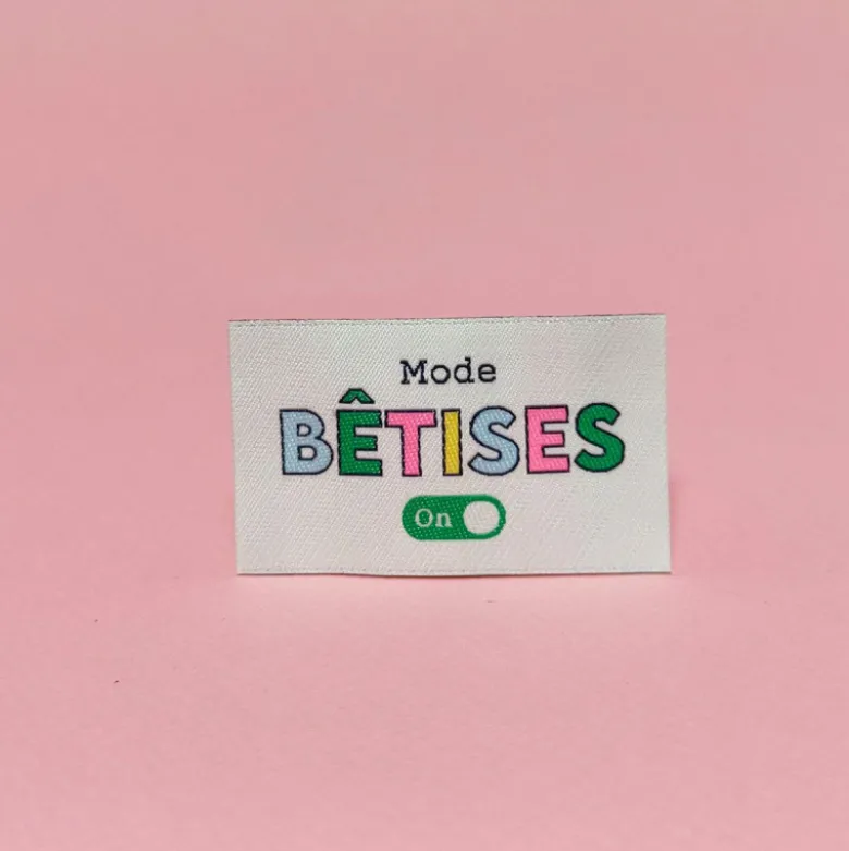 Lot de 6 étiquettes tissées - Bêtises