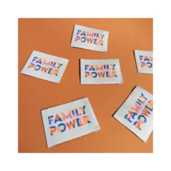 Lot de 6 étiquettes tissées - Family power