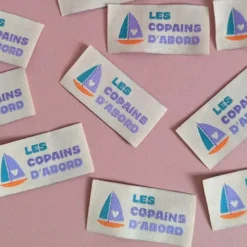 Lot de 6 étiquettes tissées - Les copains d'abord