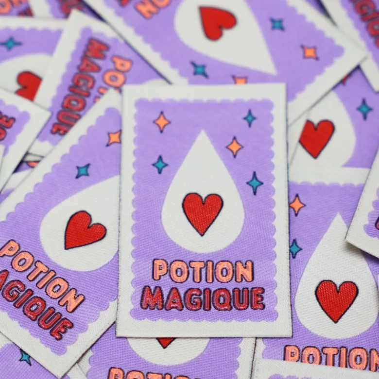 Lot de 6 étiquettes tissées Marmaï - "Potion Magique"