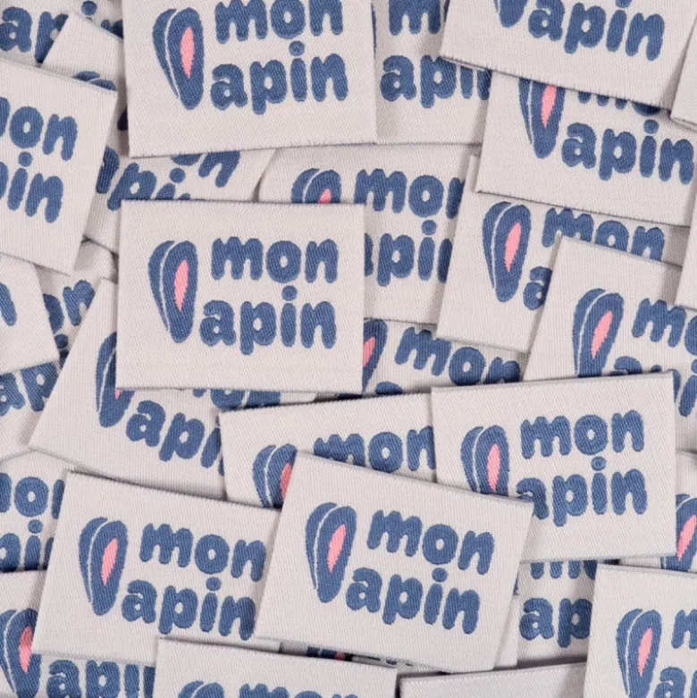 Lot de 5 étiquettes tissées Mon Lapin - Ikatee