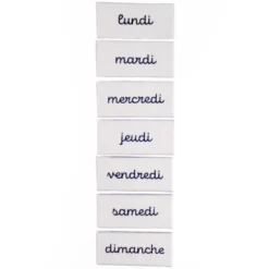 Lot de 7 étiquettes tissées - Semainier - Ikatee