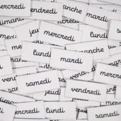 Lot de 7 étiquettes tissées - Semainier - Ikatee