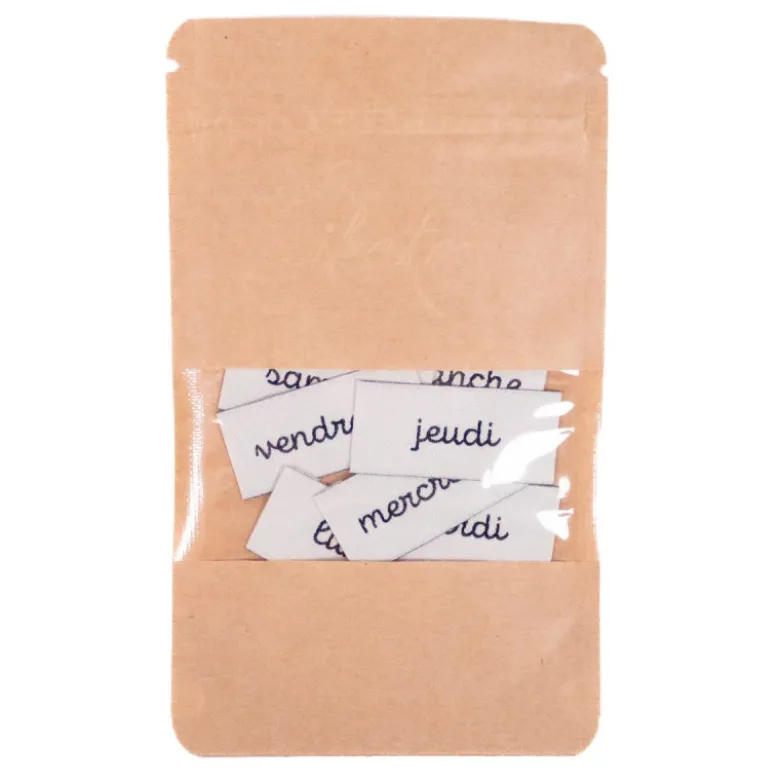 Lot de 7 étiquettes tissées - Semainier - Ikatee