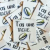 Lot de 6 étiquettes tissées - T´as une tache Pistache