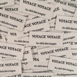 Lot de 5 étiquettes tissées - Voyage Voyage - Ikatee