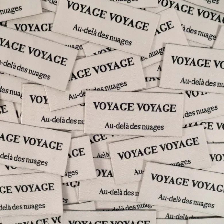 Lot de 5 étiquettes tissées - Voyage Voyage - Ikatee