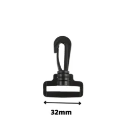 Mousqueton noir pour sangle de sac à dos - 32mm