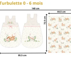 Panneau Gigoteuse à coudre Biche et fleurs - 2 tailles