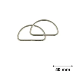 Passant boucle demi-rond Argent - 40 mm - lot de 2