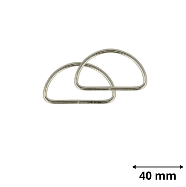 Passant boucle demi-rond Argent - 40 mm - lot de 2