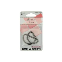 Passant boucle demi-rond Noir - 32 mm - lot de 2