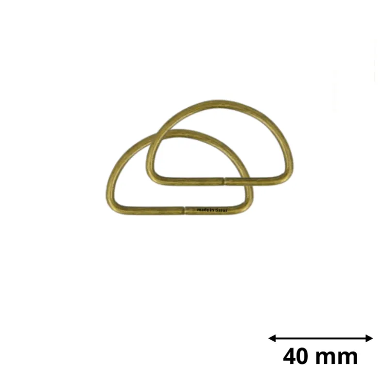 Passant boucle demi-rond Or antique - 40 mm - lot de 2