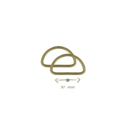 Passant boucle demi-rond or antique - 30mm - lot de 2