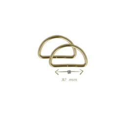 Passant boucle demi-rond or doré - 30mm - lot de 2