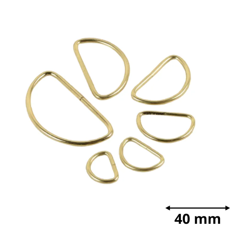 Passant boucle demi-rond Or - 40 mm - lot de 2