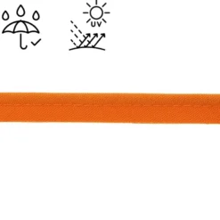 Passepoil d'extérieur imperméable anti UV 15 mm - Orange