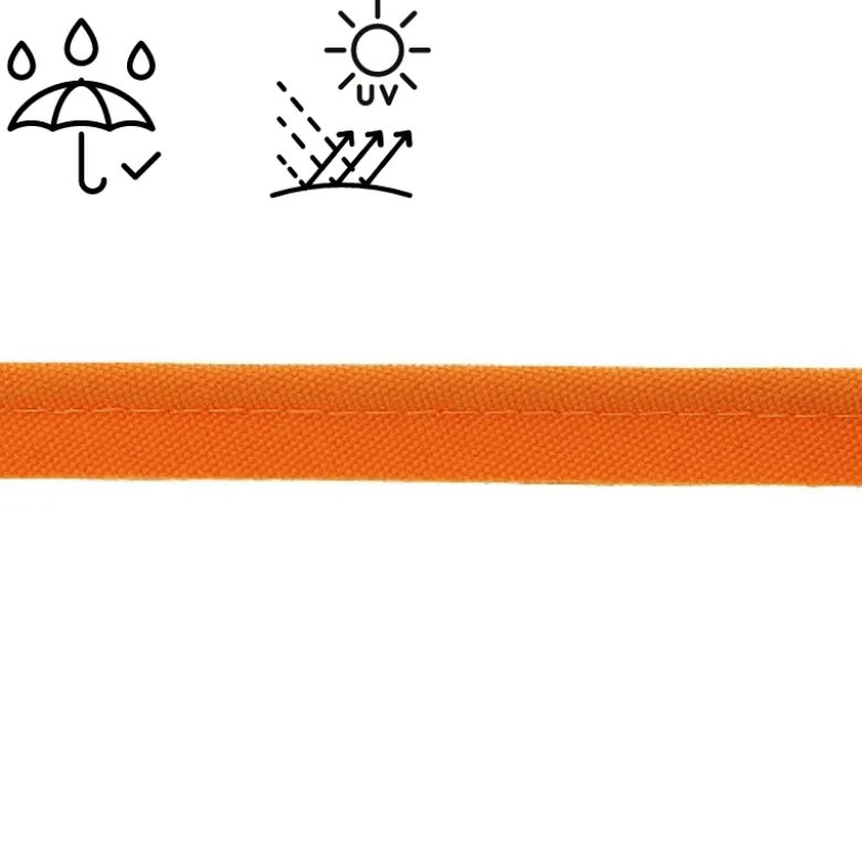 Passepoil d'extérieur imperméable anti UV 15 mm - Orange