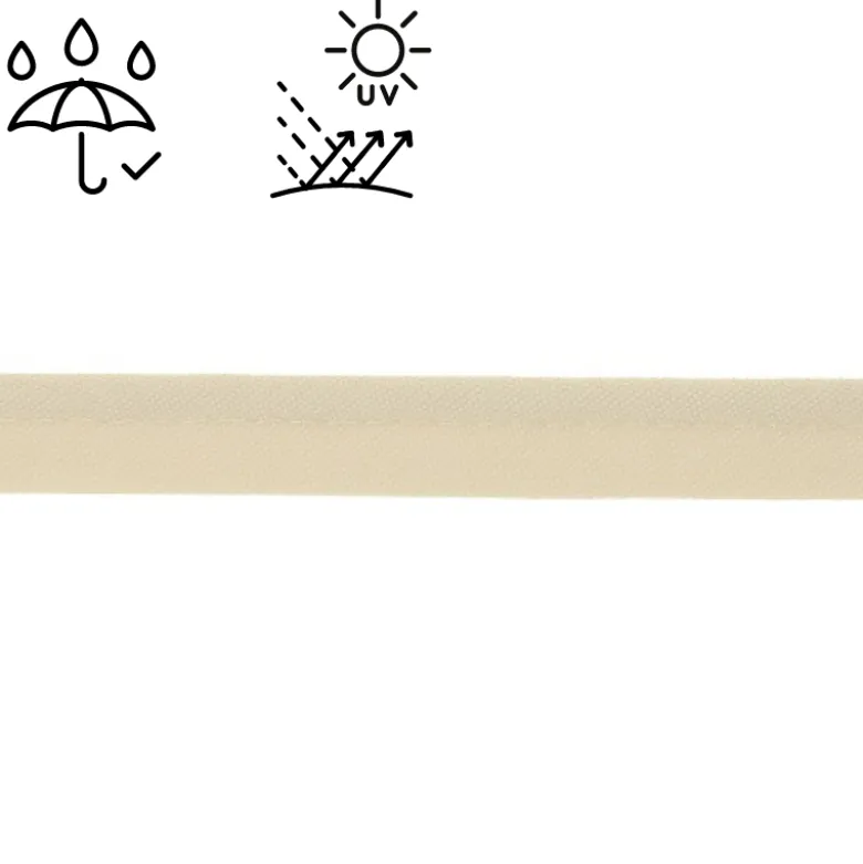 Passepoil d'extérieur imperméable anti UV 15 mm - Ecru
