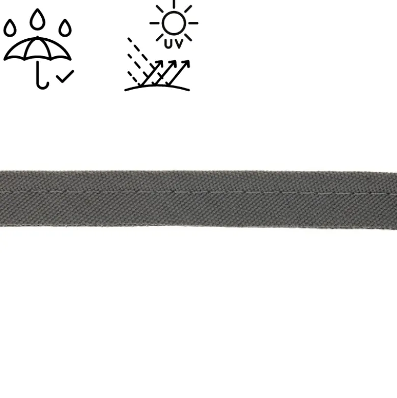 Passepoil d'extérieur imperméable anti UV 15 mm - gris anthracite