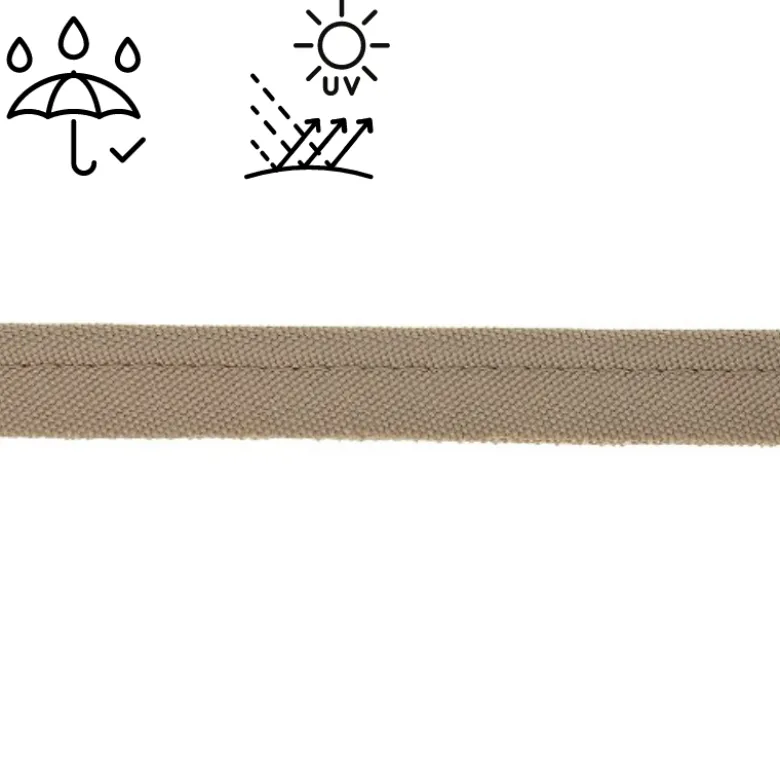 Passepoil d'extérieur imperméable anti UV 15 mm - Beige