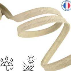 Passepoil sangle d'extérieur imperméable anti UV 15 mm - Grège