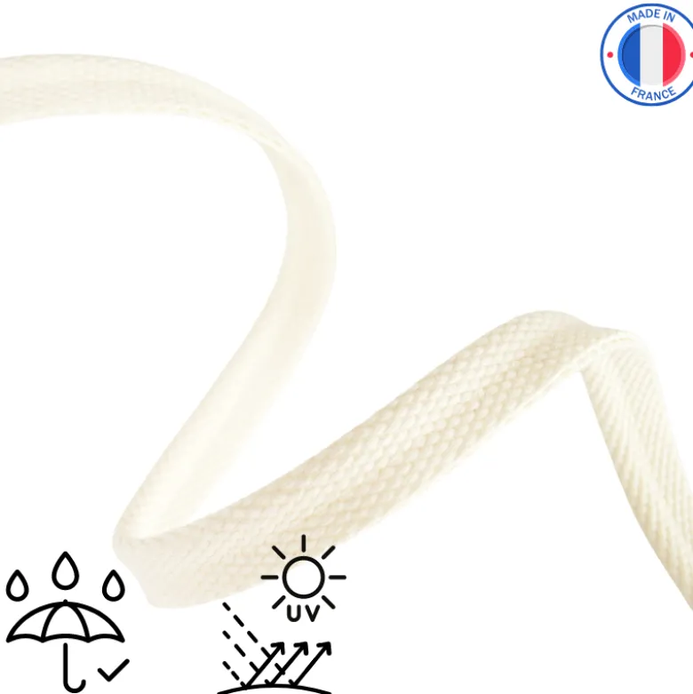 Passepoil sangle d'extérieur imperméable anti UV 15 mm - Crème
