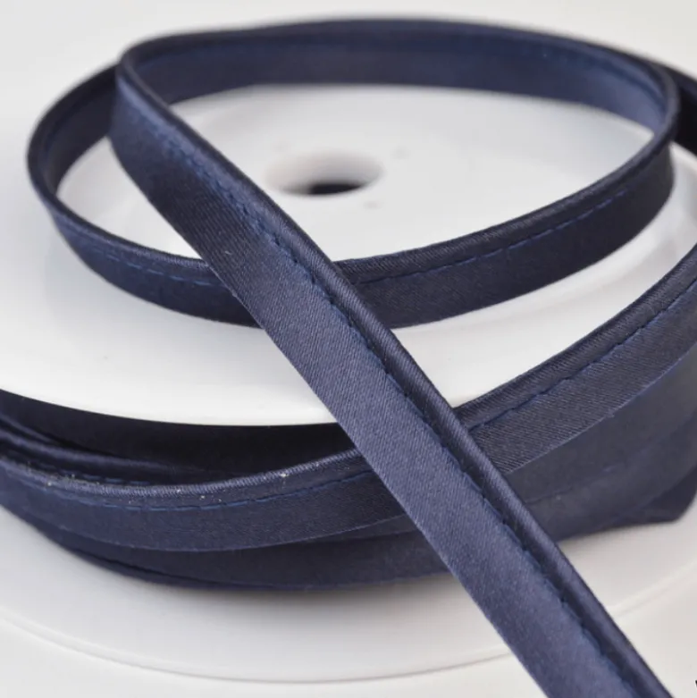 Passepoil satin 10 mm coloris Bleu marine1191