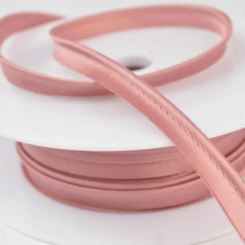 Passepoil satin 10 mm coloris vieux rose1076